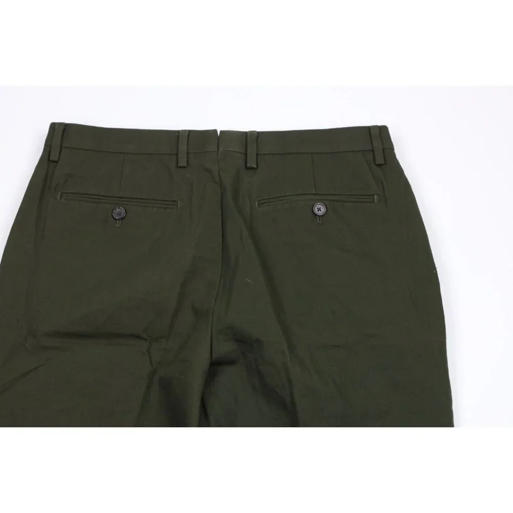 Banana Republic Mens Size 32x33 Flat Front Linen Blend Chinos Chino Pants Green